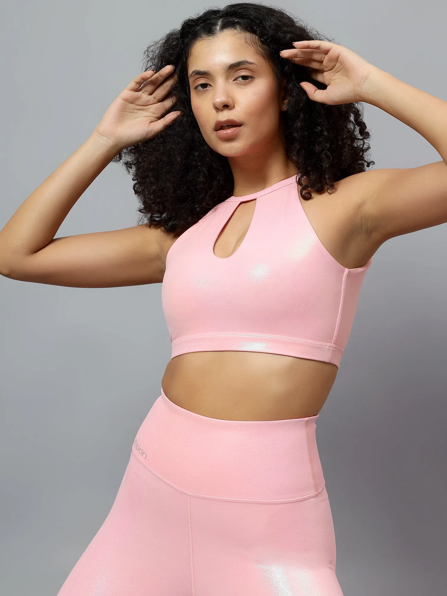 Fitkin Women Pink Shine On High Performance Co-Ord Set