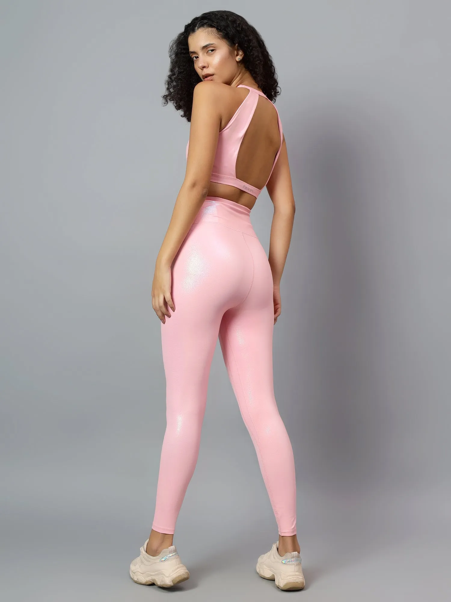 Fitkin Women Pink Shine On High Performance Co-Ord Set