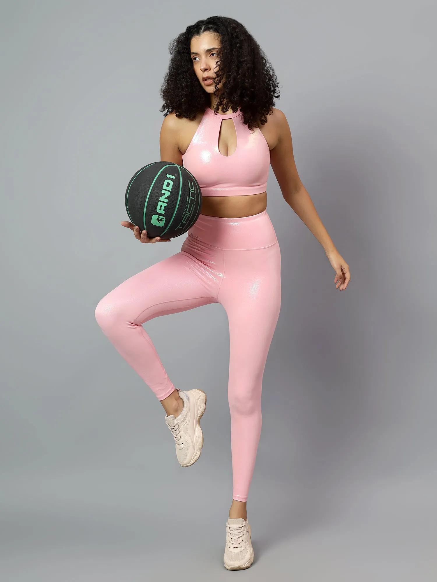 Fitkin Women Pink Shine On High Performance Co-Ord Set
