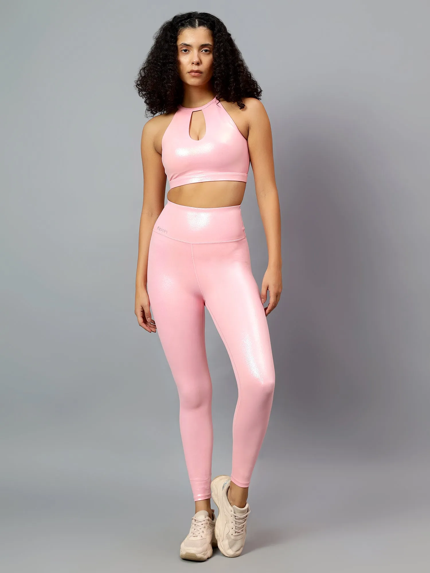 Fitkin Women Pink Shine On High Performance Co-Ord Set