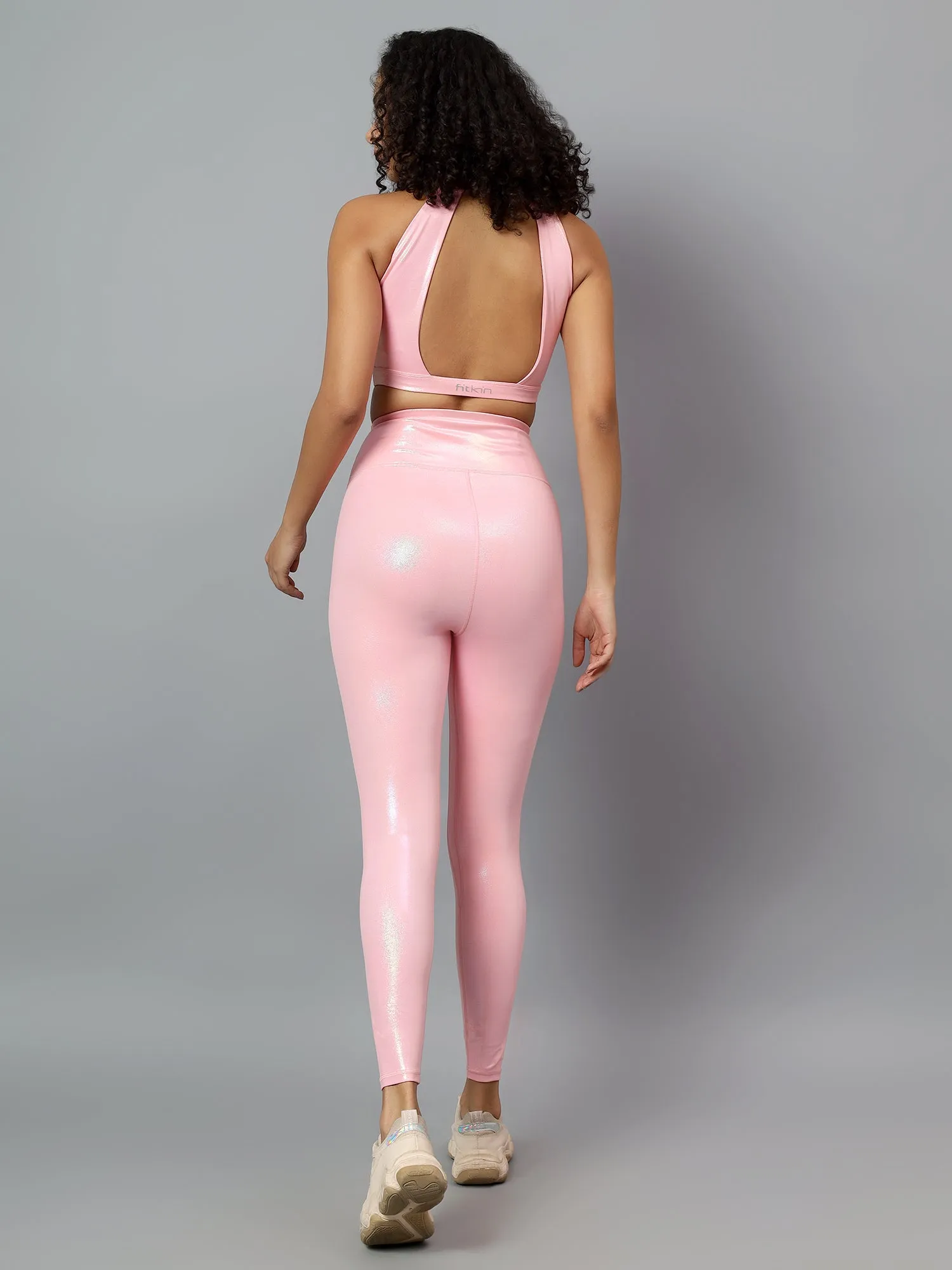 Fitkin Women Pink Shine On High Performance Co-Ord Set