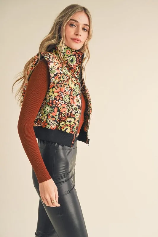 Floral Bliss Puffer Vest