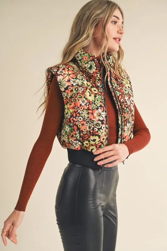 Floral Bliss Puffer Vest