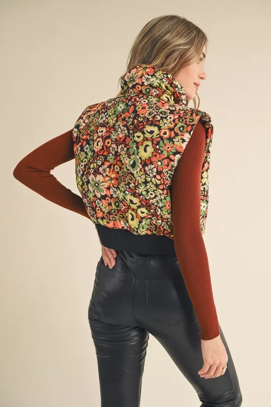 Floral Bliss Puffer Vest