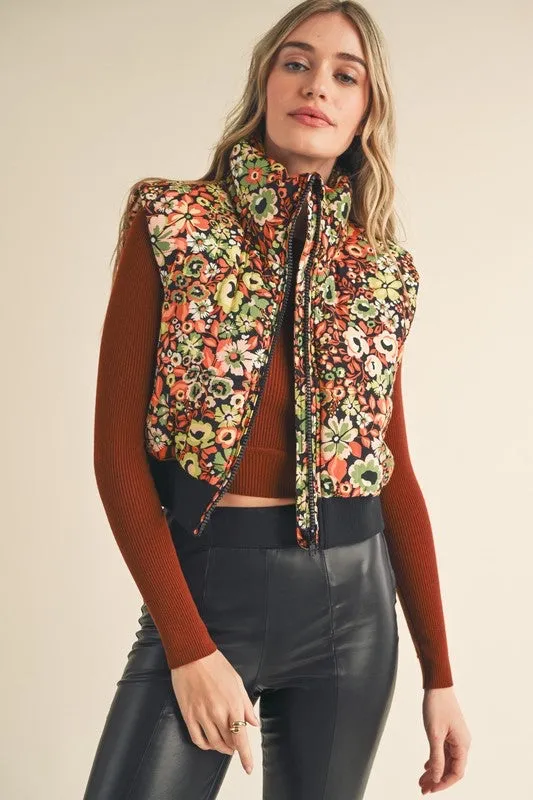 Floral Bliss Puffer Vest