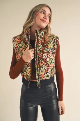 Floral Bliss Puffer Vest