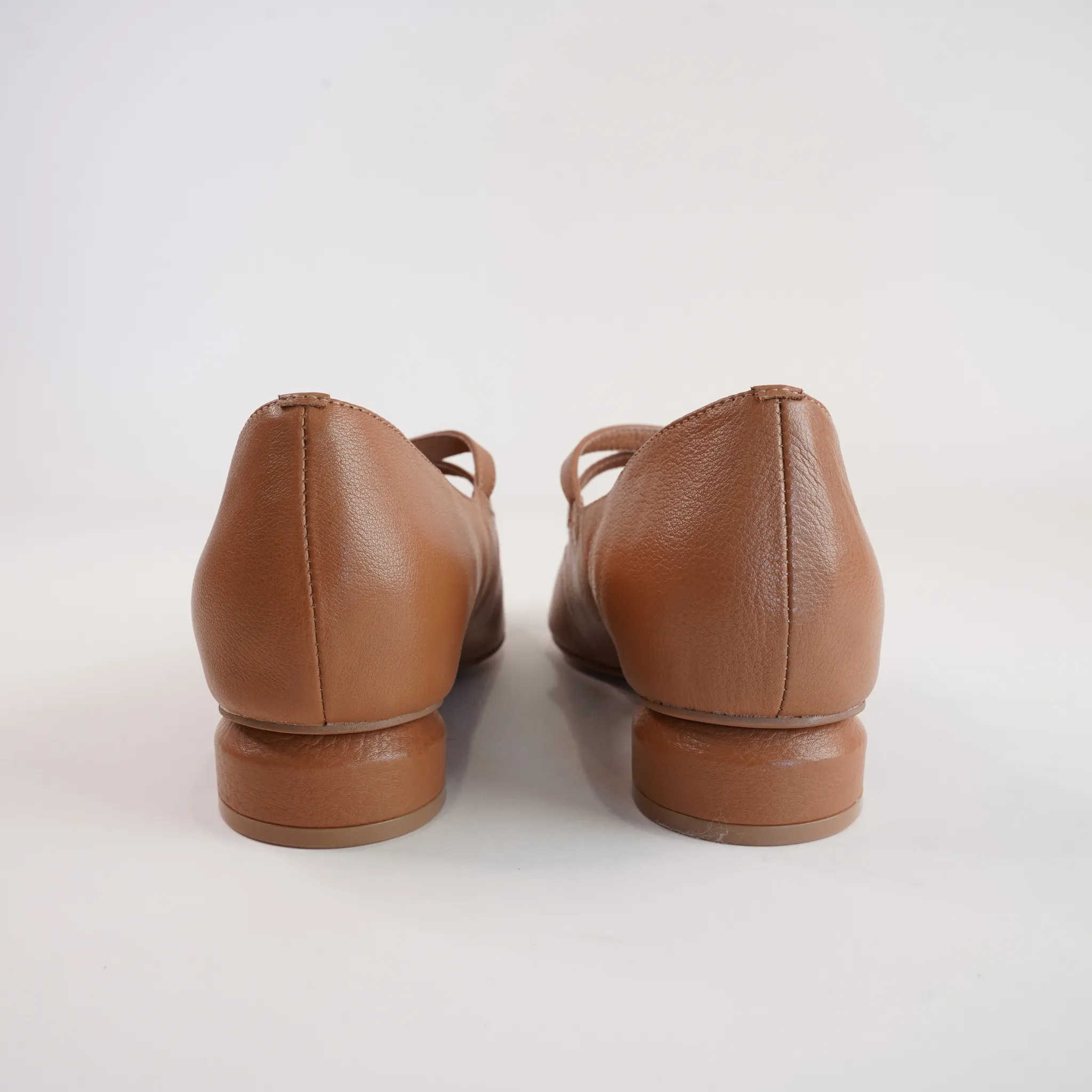 Fuela Dark Tan Leather Flats