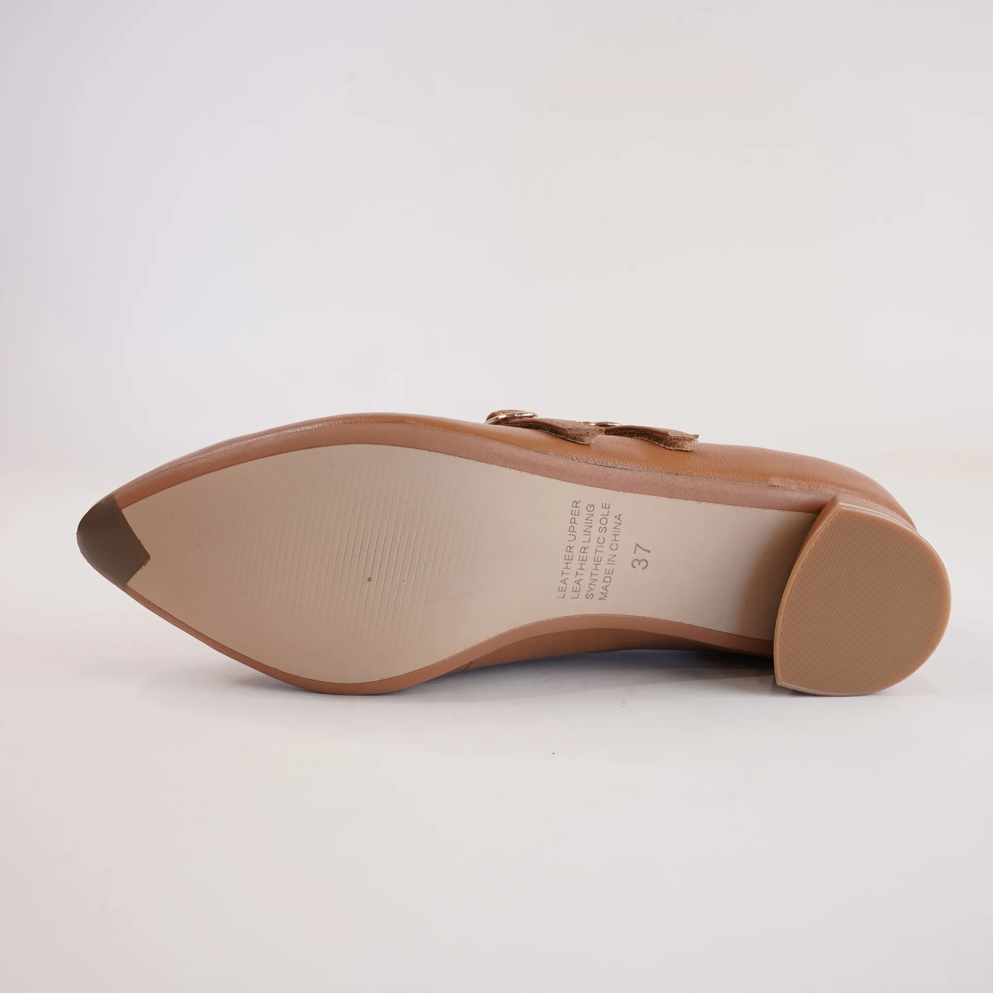 Fuela Dark Tan Leather Flats