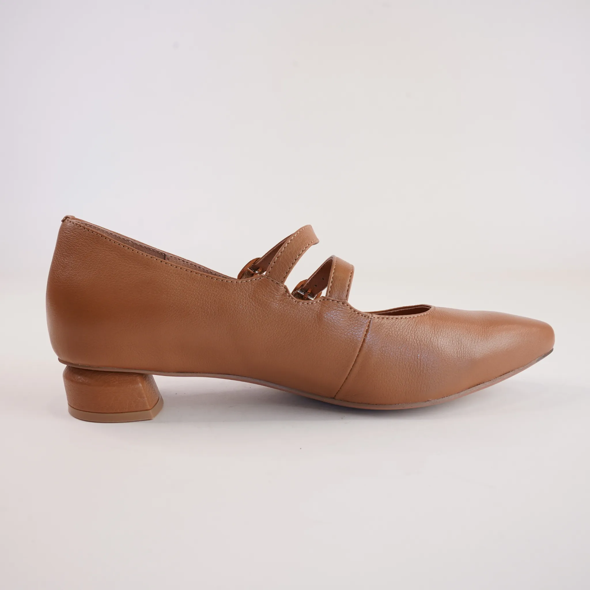 Fuela Dark Tan Leather Flats