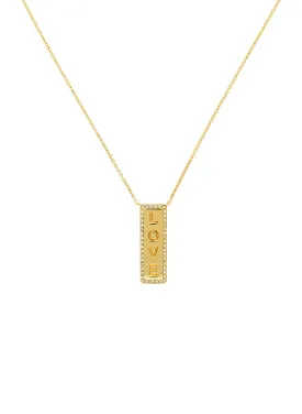 Gold Crystal LOVE Pendant Necklace