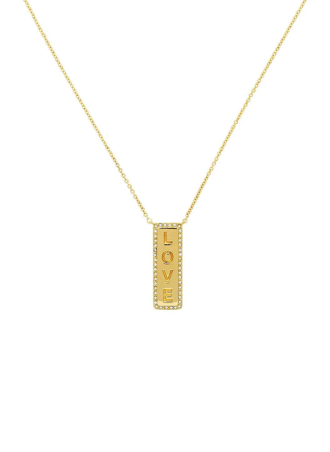 Gold Crystal LOVE Pendant Necklace