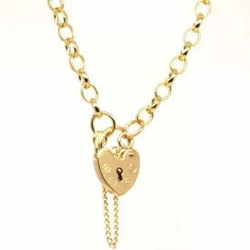 Gold Oval belcher charm bracelet with padlock
