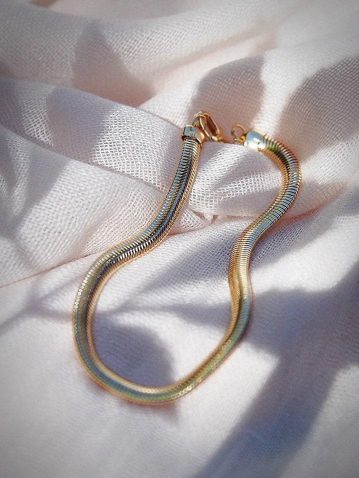 Gold Snake Herringbone Bracelet - Kūha'o
