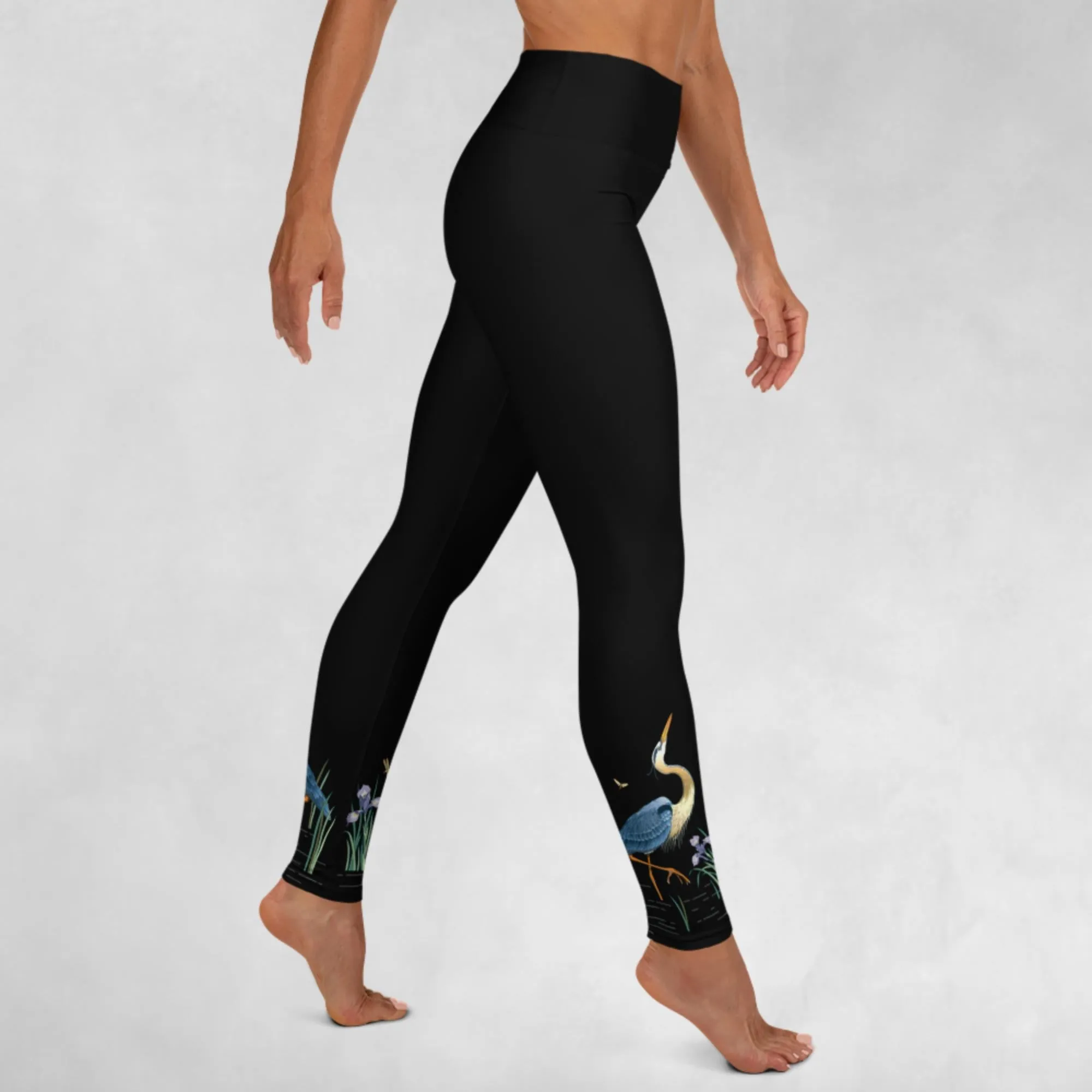 Great Blue Heron Yoga Leggings