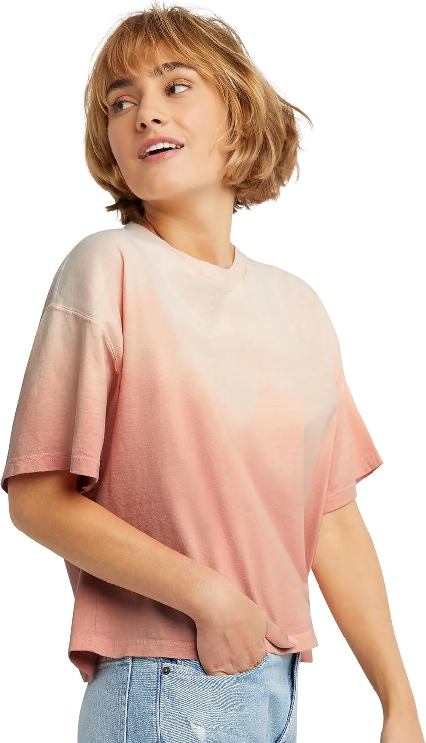 Hanes Women's Originals Cropped T-Shirt, 100% Cotton Tees For Women, Garment Washed