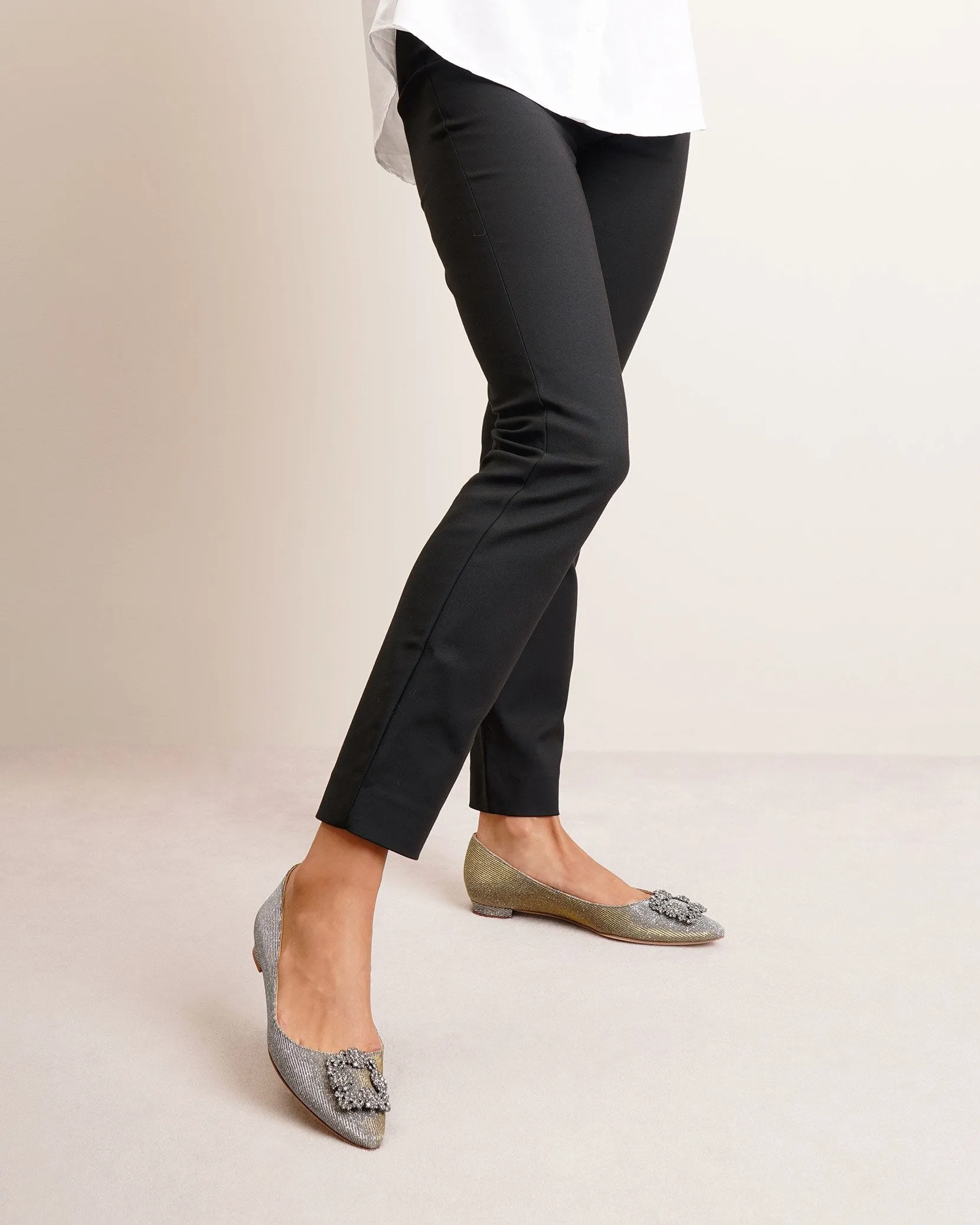 Hangisi flat dark gold glitter ballerinas