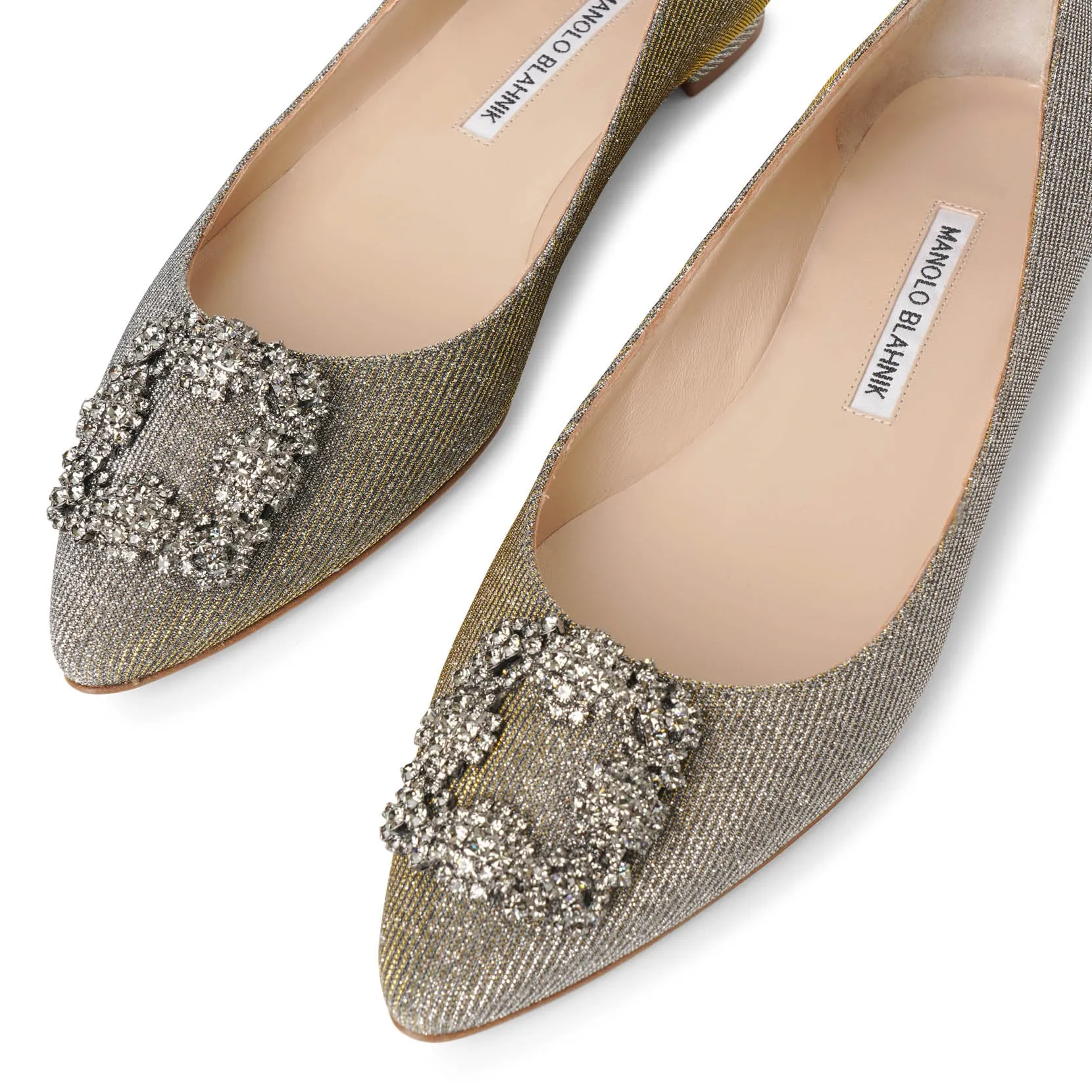 Hangisi flat dark gold glitter ballerinas