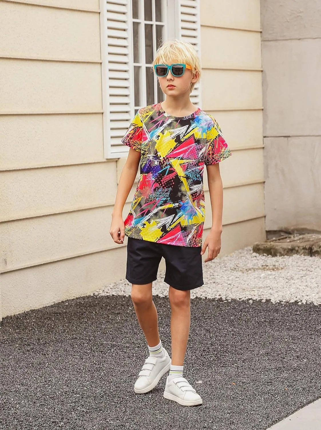 Idgreatim Boys T-Shirts Cool 3D Graphic Short Sleeve Tee Shirt 4-14 Years