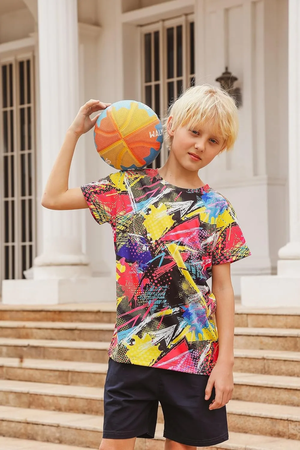 Idgreatim Boys T-Shirts Cool 3D Graphic Short Sleeve Tee Shirt 4-14 Years