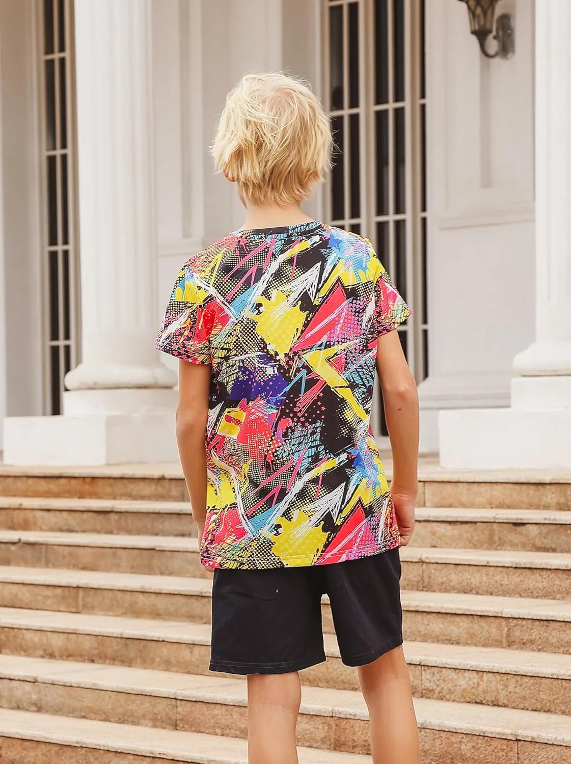 Idgreatim Boys T-Shirts Cool 3D Graphic Short Sleeve Tee Shirt 4-14 Years