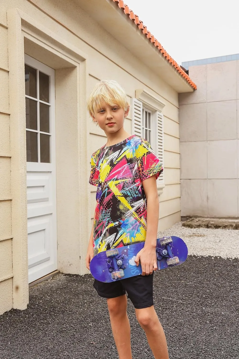 Idgreatim Boys T-Shirts Cool 3D Graphic Short Sleeve Tee Shirt 4-14 Years