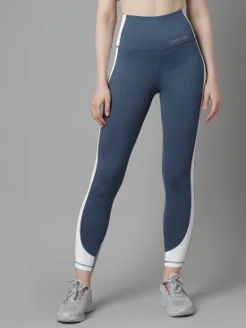 JUMP USA Women Ensign Blue Solid Rapid-Dry Seamless Tights