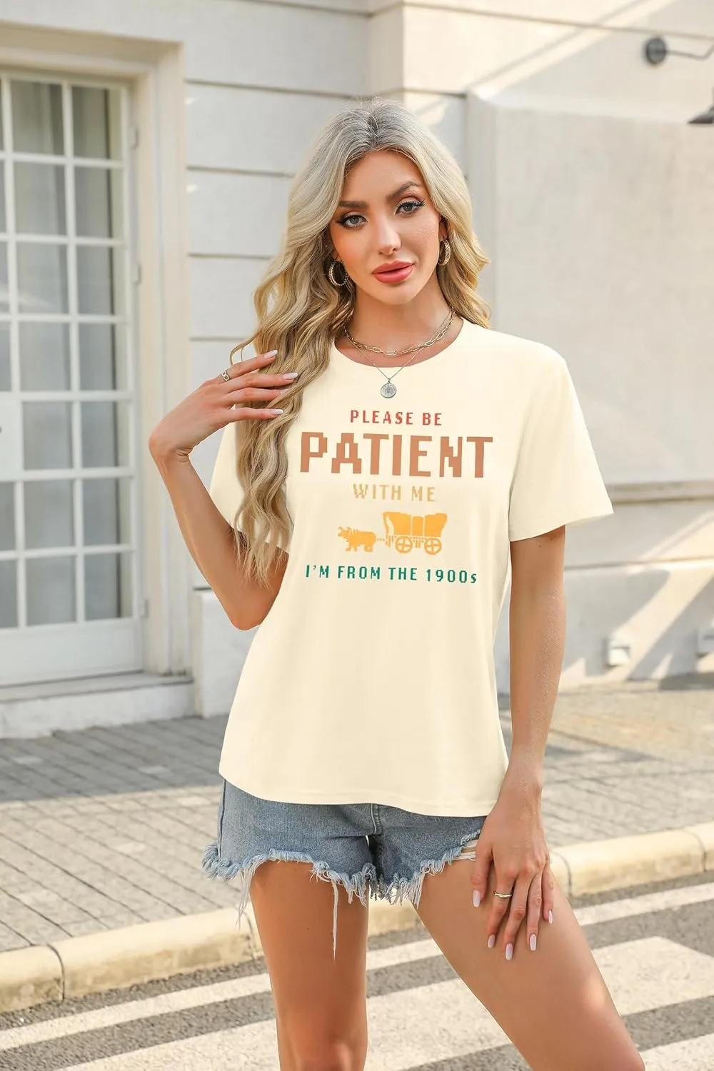 KIDDAD Please Be Patient with Me Im from The 1900s Shirts 1900s Tshirt Vintage Graphic Shirt Funny Short Sleeve Tee Top