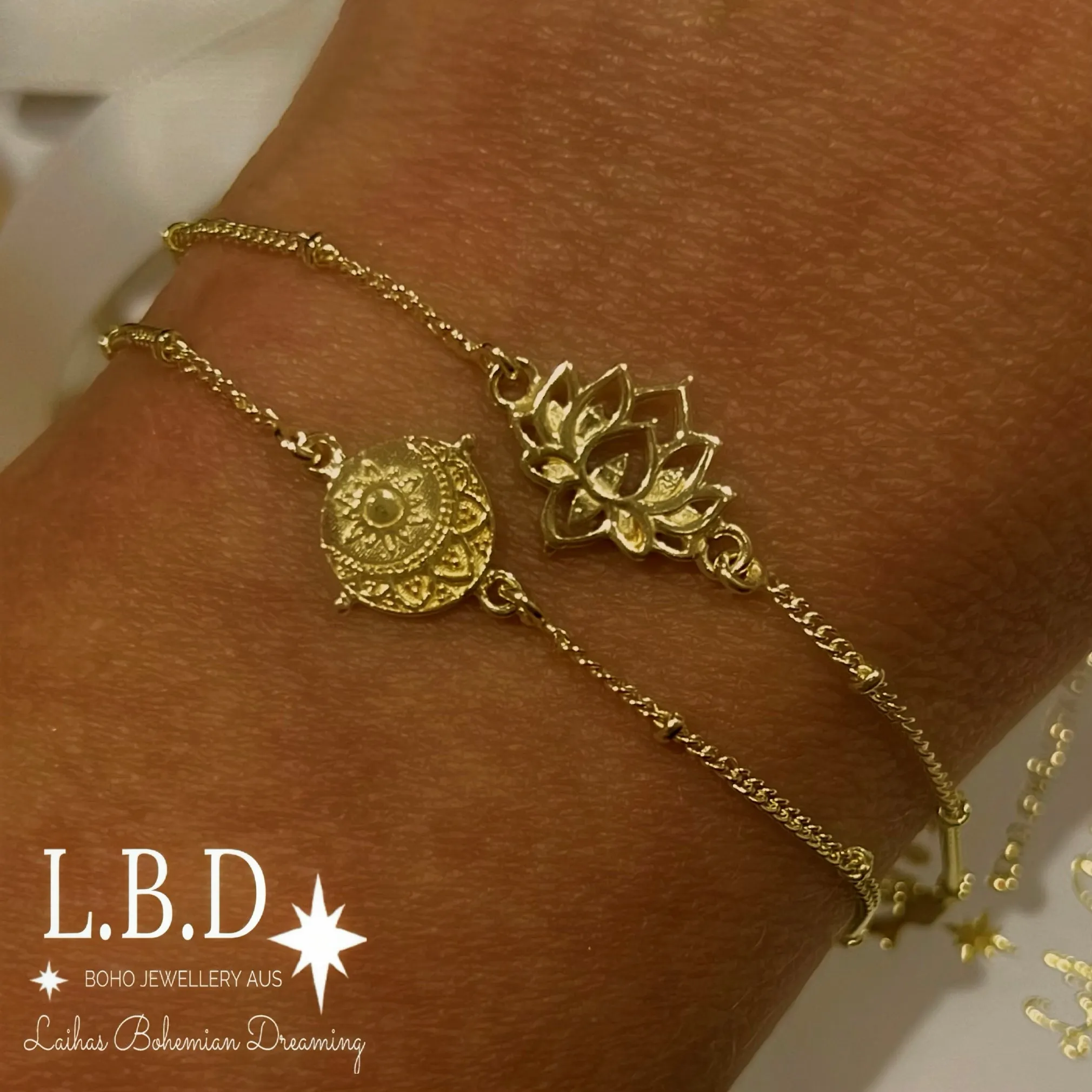 Laihas Lotus Flower Gold Bracelet