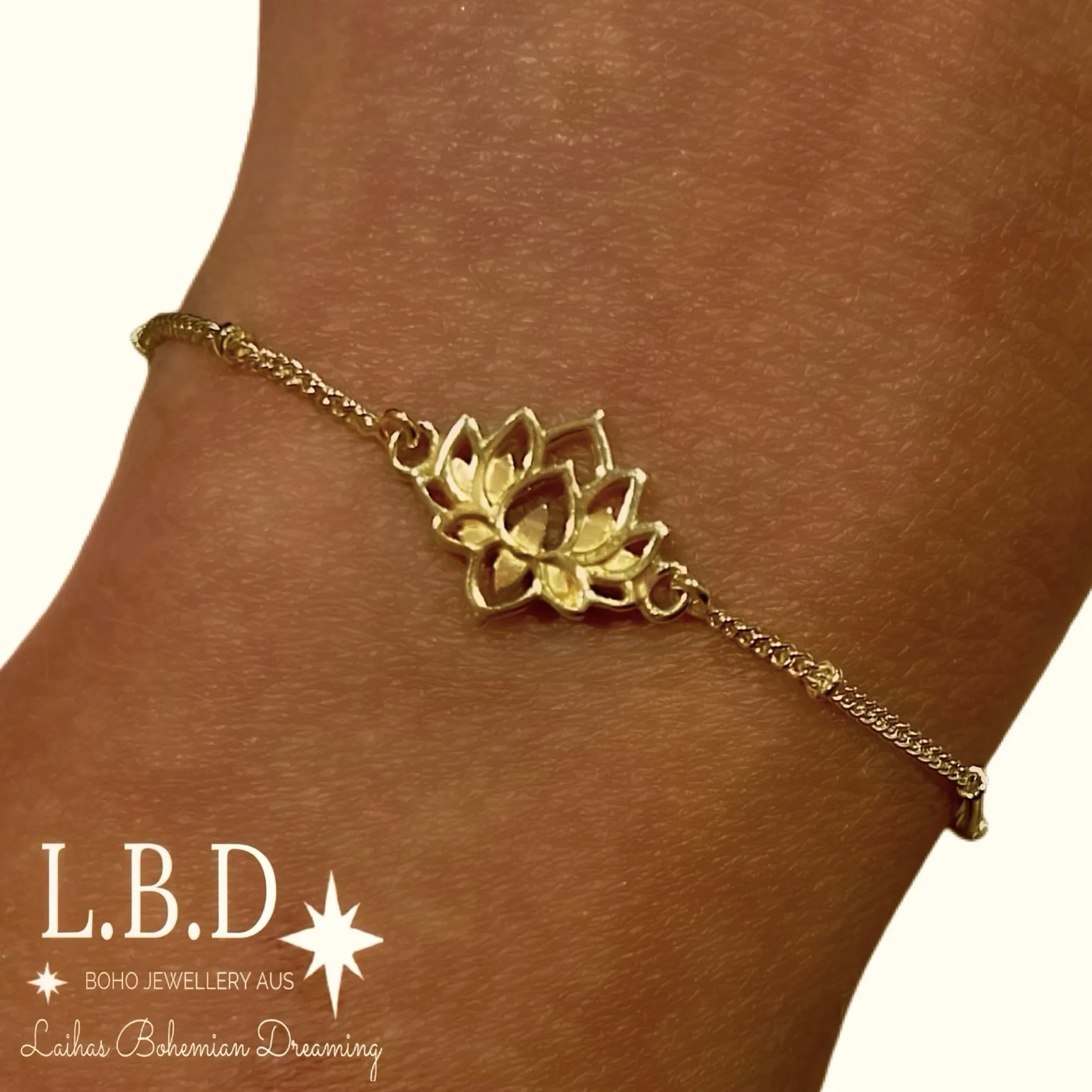Laihas Lotus Flower Gold Bracelet