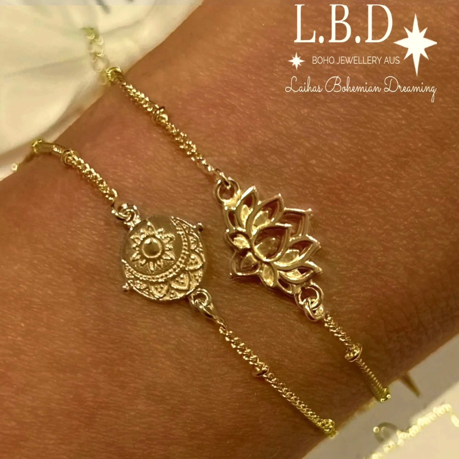 Laihas Lotus Flower Gold Bracelet