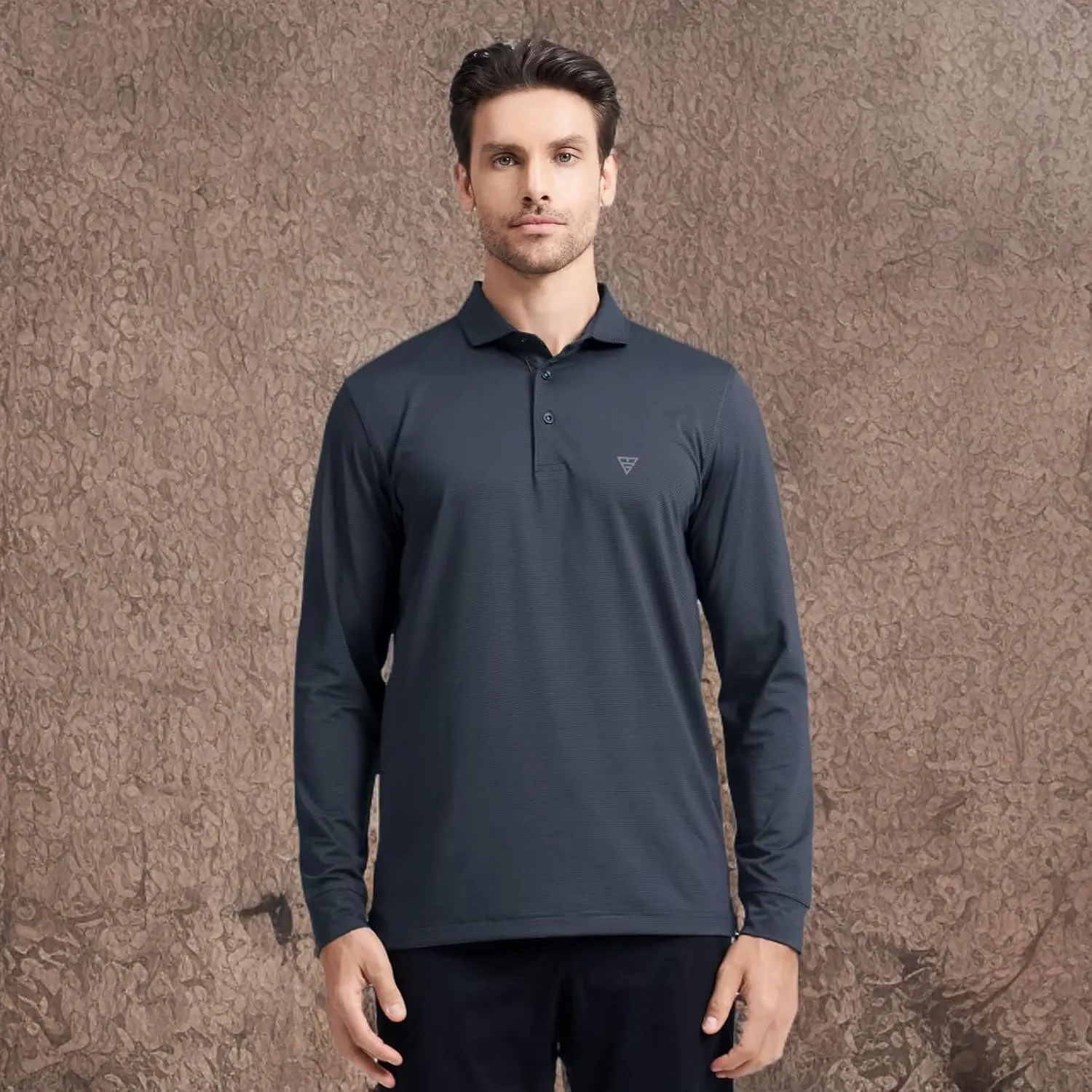 M MAELREG Short and Long Sleeve Polo Shirts for Men Dry Fit Performance Moisture Wicking Sport Pin Striped Mens Golf Shirts