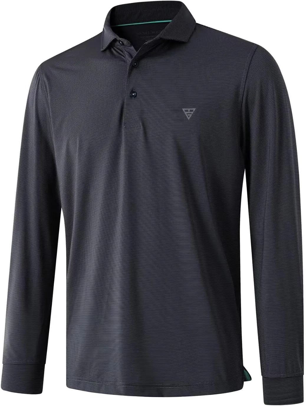 M MAELREG Short and Long Sleeve Polo Shirts for Men Dry Fit Performance Moisture Wicking Sport Pin Striped Mens Golf Shirts