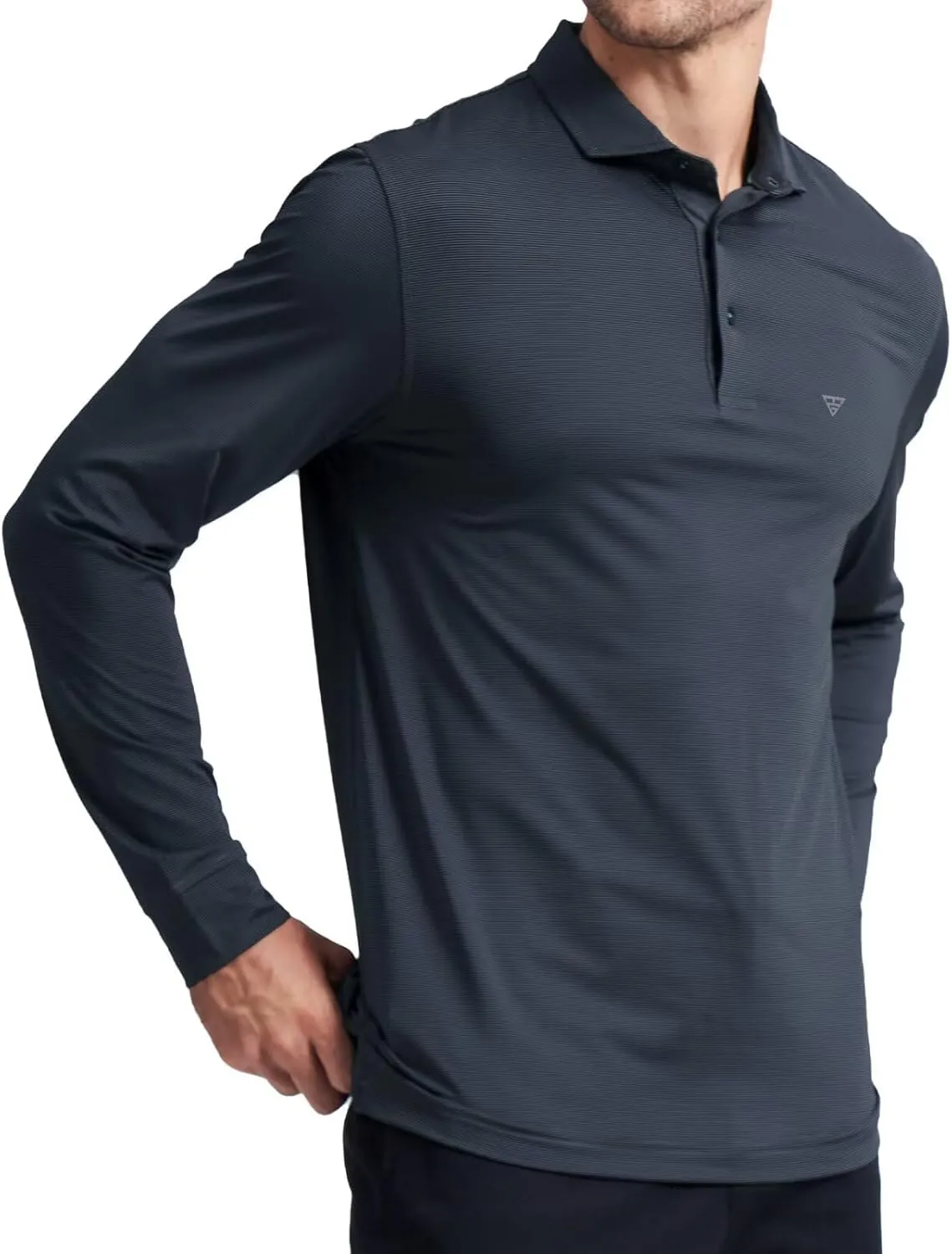 M MAELREG Short and Long Sleeve Polo Shirts for Men Dry Fit Performance Moisture Wicking Sport Pin Striped Mens Golf Shirts