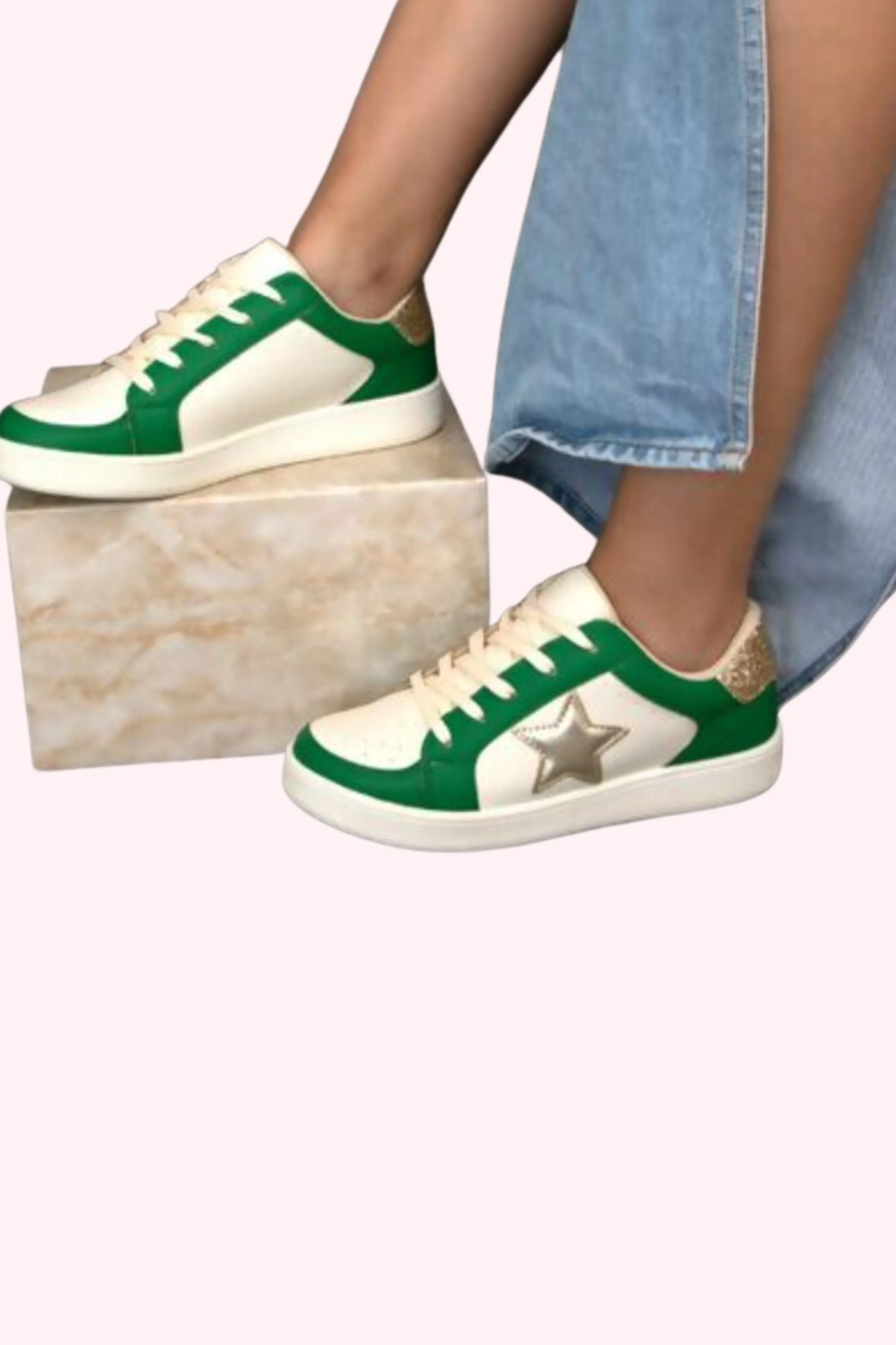 Maker's: Miel Star Sneakers - Green/Gold