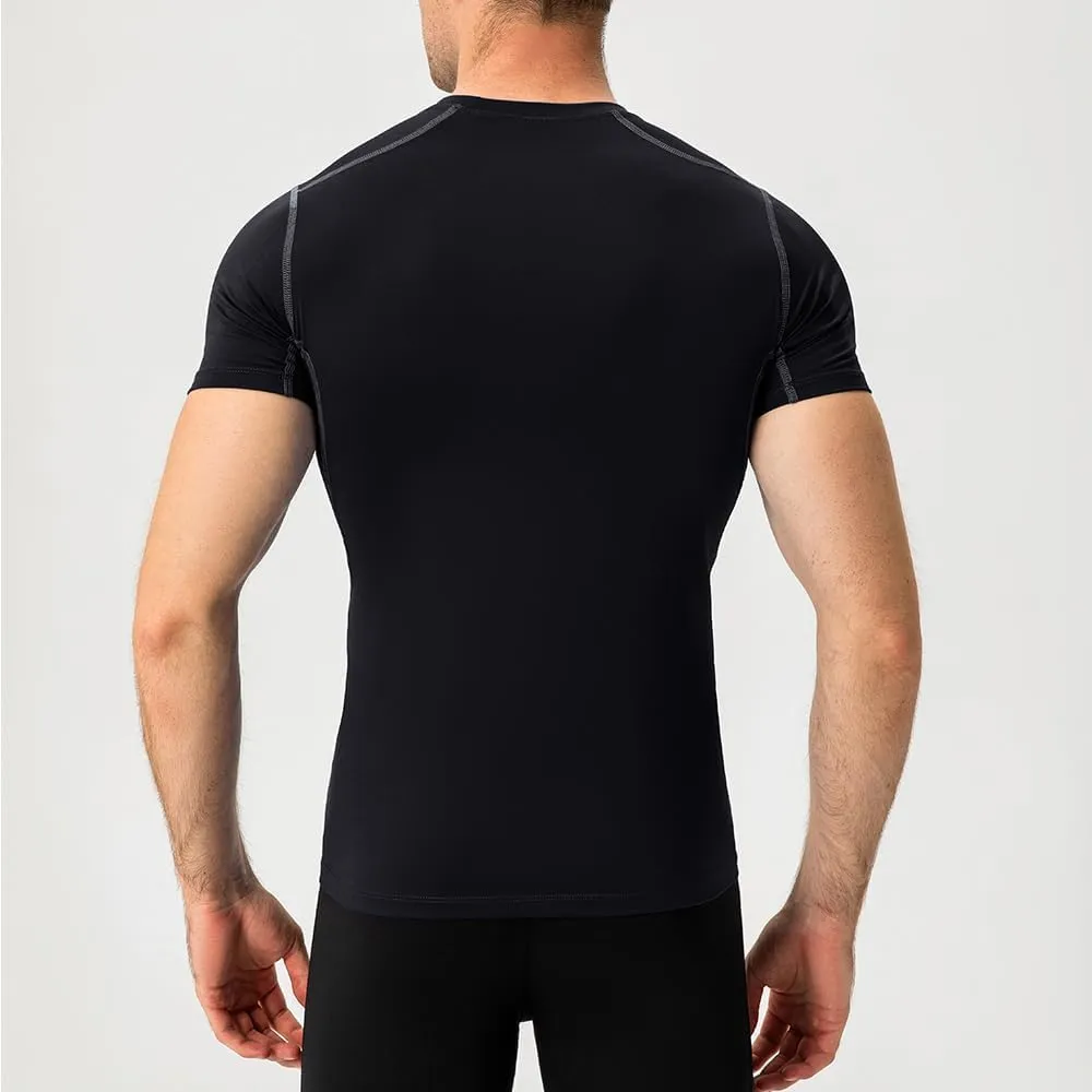 Men's Compression Shirts Short Sleeve Athletic Workout T-Shirts Sports Cool Dry Top Active Undershirt Performance Base Layer