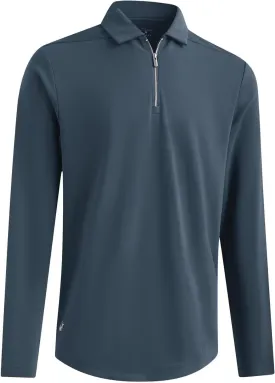 Mens Quarter Zip Polo Shirt Long and Short Sleeve Collared Shirts Moisture Wicking Performance Golf Polo Shirts