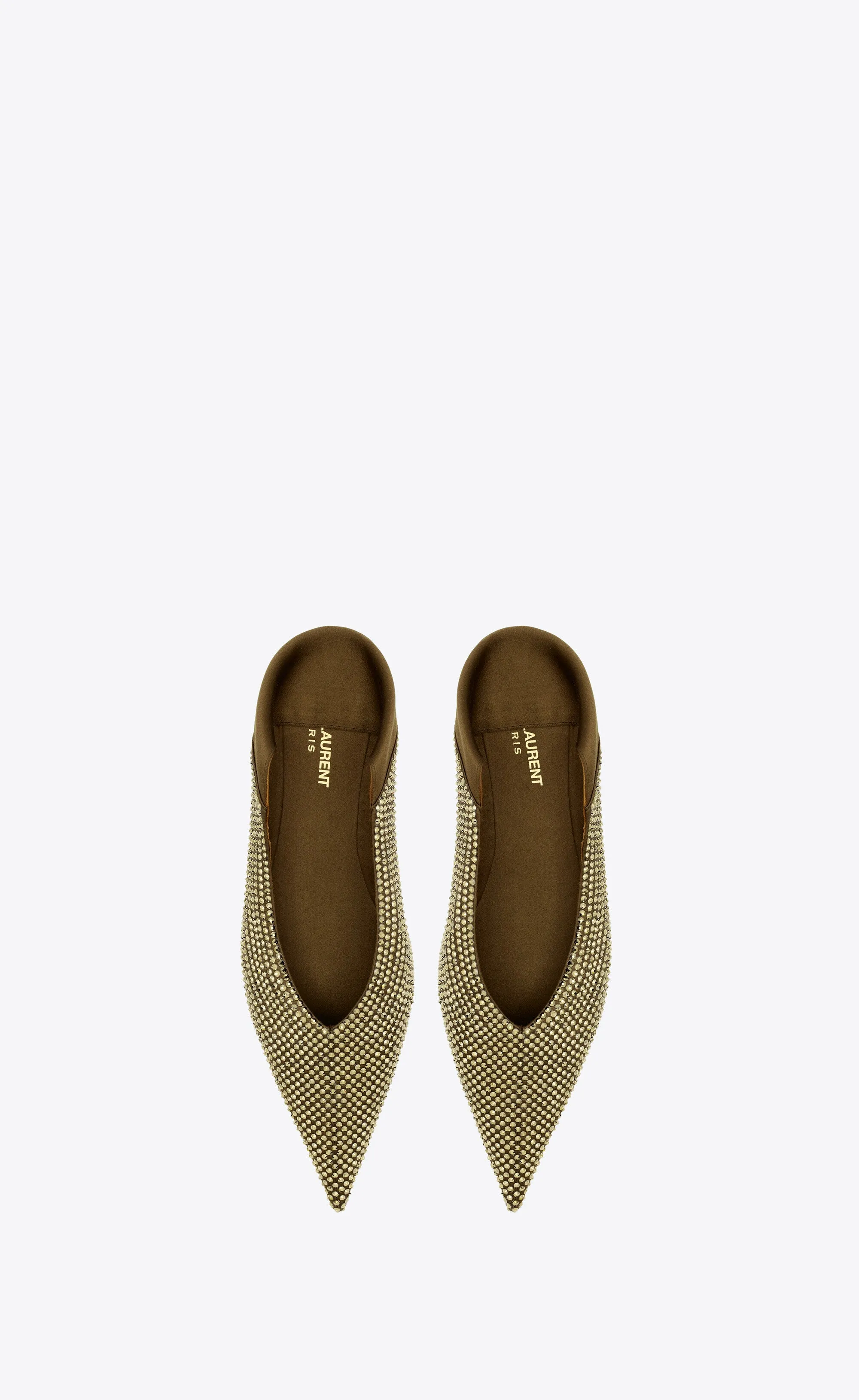 Nour Slippers In Satin Crepe And Rhinestones