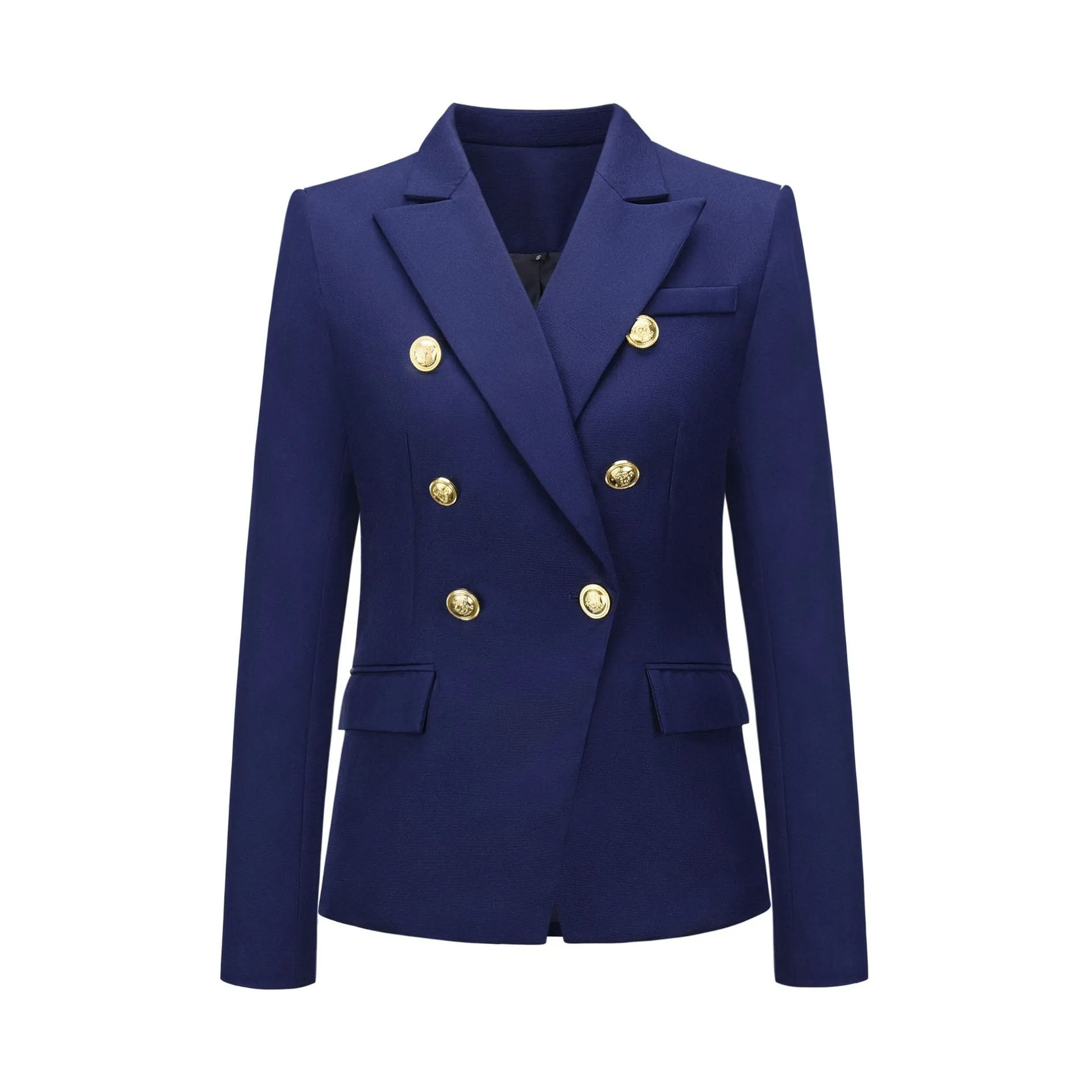 Office Style Pure Color Short Double-breasted Button Blazer