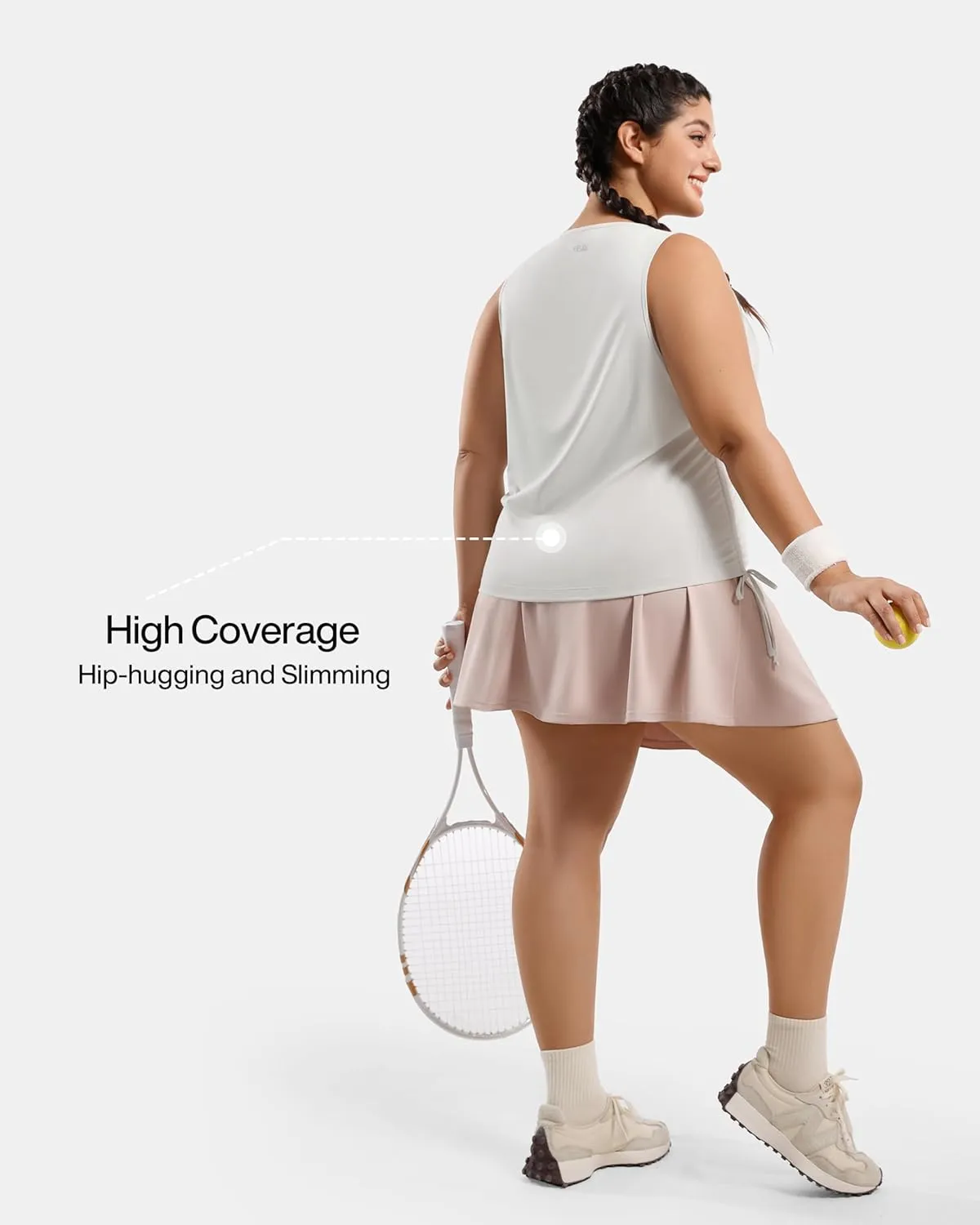 Plus Size Tank Tops for Women Drawstring Sleeveless Quick Drying Tennis Shirts Loose Fit Running Golf Pickleball Outfits