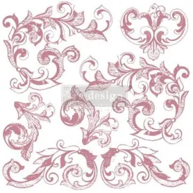 PRIMA REDESIGN CLEAR ALIGNED DÉCOR STAMPS- Elegant Scrolls