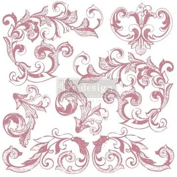 PRIMA REDESIGN CLEAR ALIGNED DÉCOR STAMPS- Elegant Scrolls