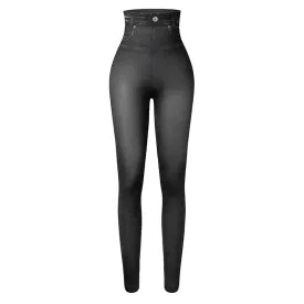 Push Up Seamless High Waist Denim Print Leggings Autumn and Winter Elastic Denim Pants Skinny