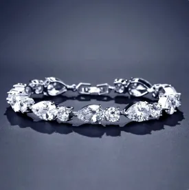 "Colette" - Cubic Zirconia Bridal Bracelet - Available in Silver, Rose Gold and Yellow Gold