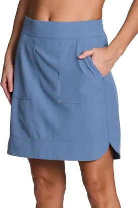 RBX Active Longer Length Skort for Women, Quick Drying Woven Pickleball Golf Skort with Pockets for Tennis, Hiking, Running