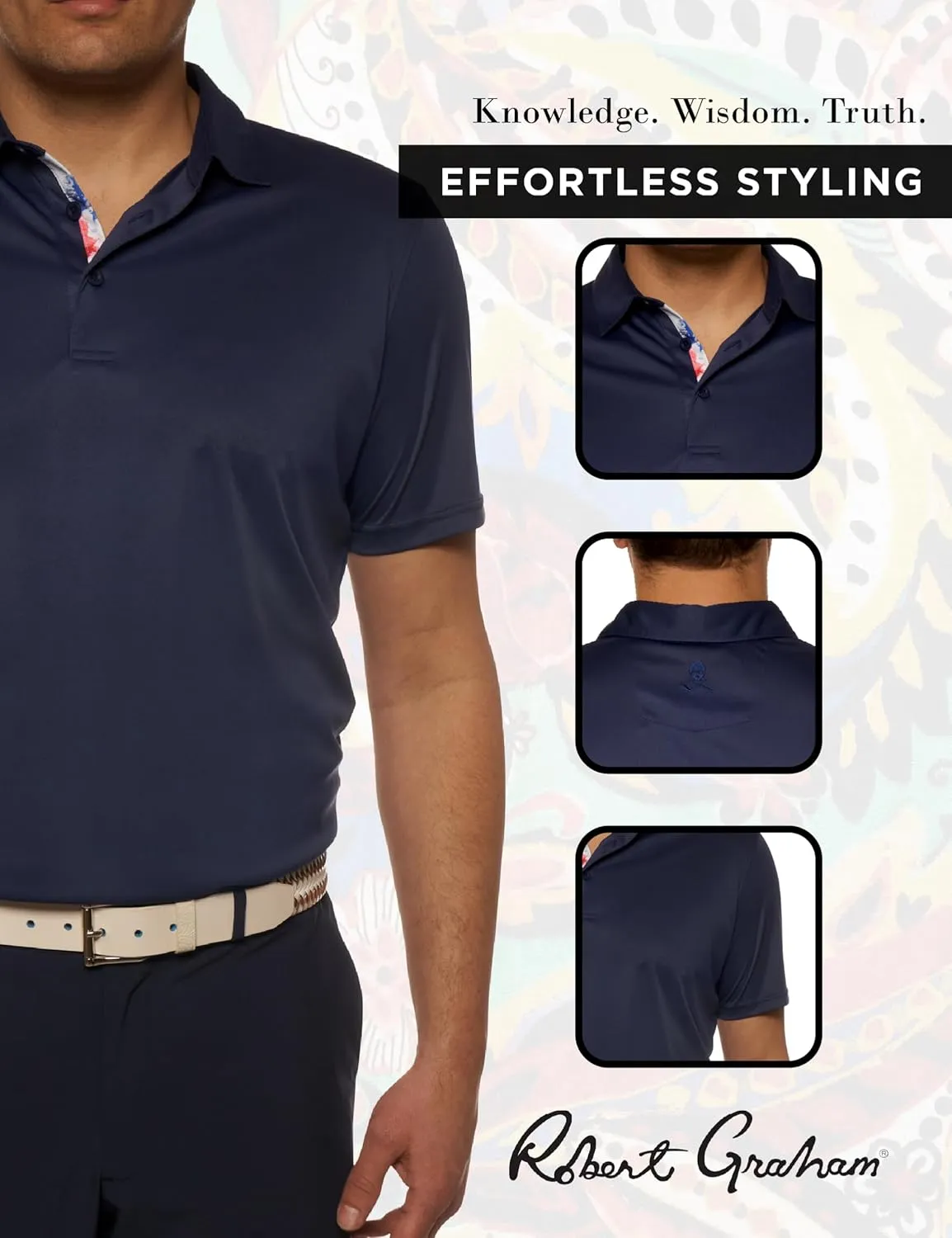 Robert Graham Men's Axelsen Polo Short Sleeve Knit Golf Shirt