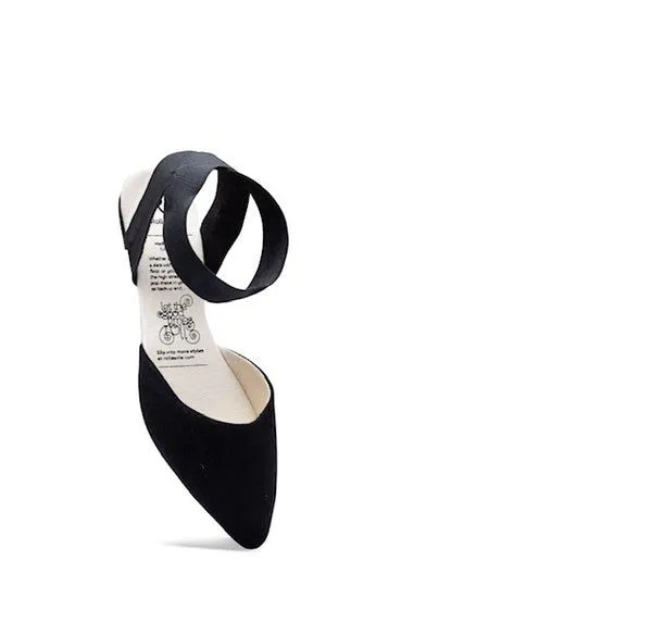 Rollasole Black Pointed Flats