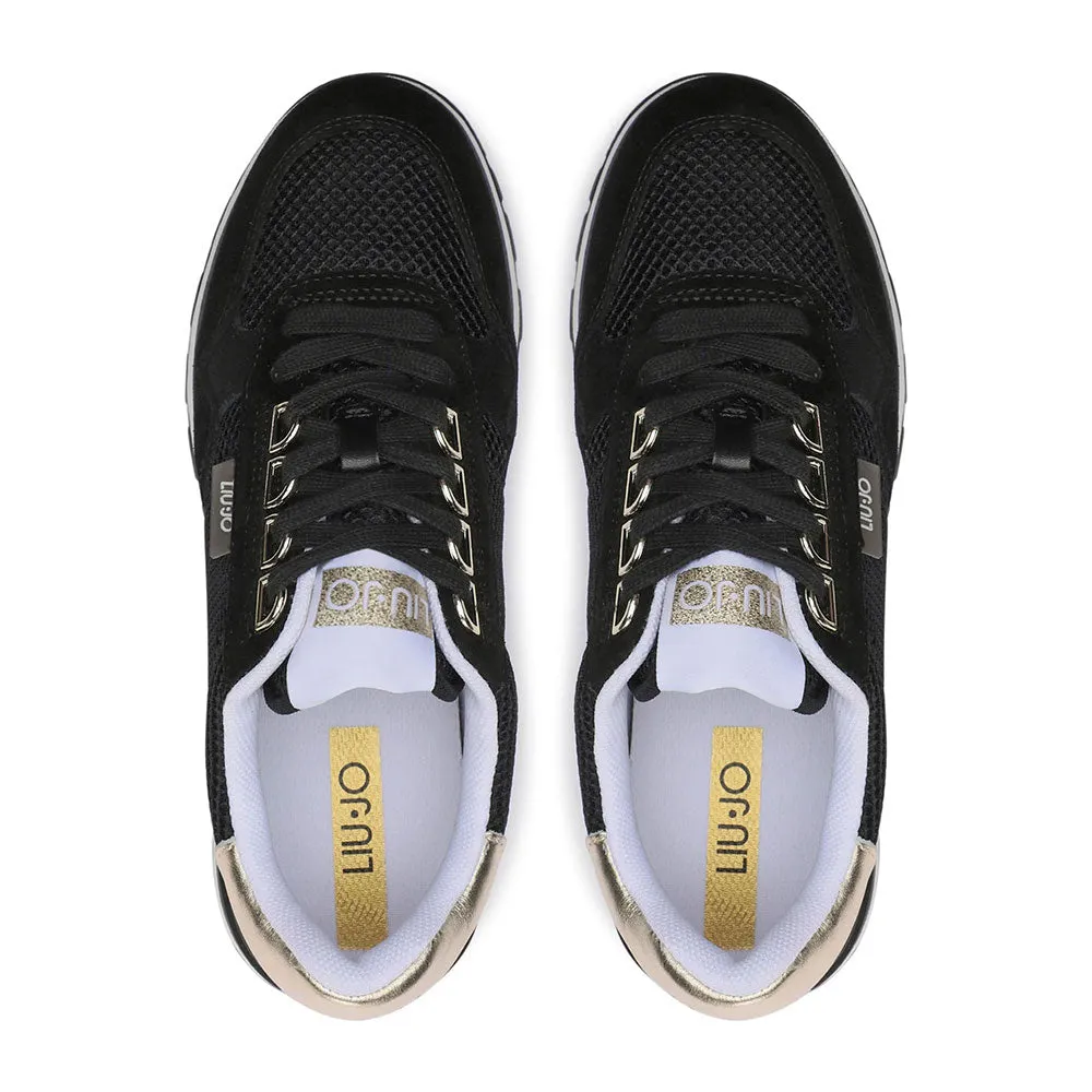 Scarpe Donna LIU JO Amazing 10 Sneakers Platform in Suede e Mesh Nero