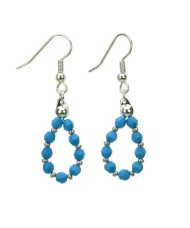 Silver December Turquoise Birthstone Earrings