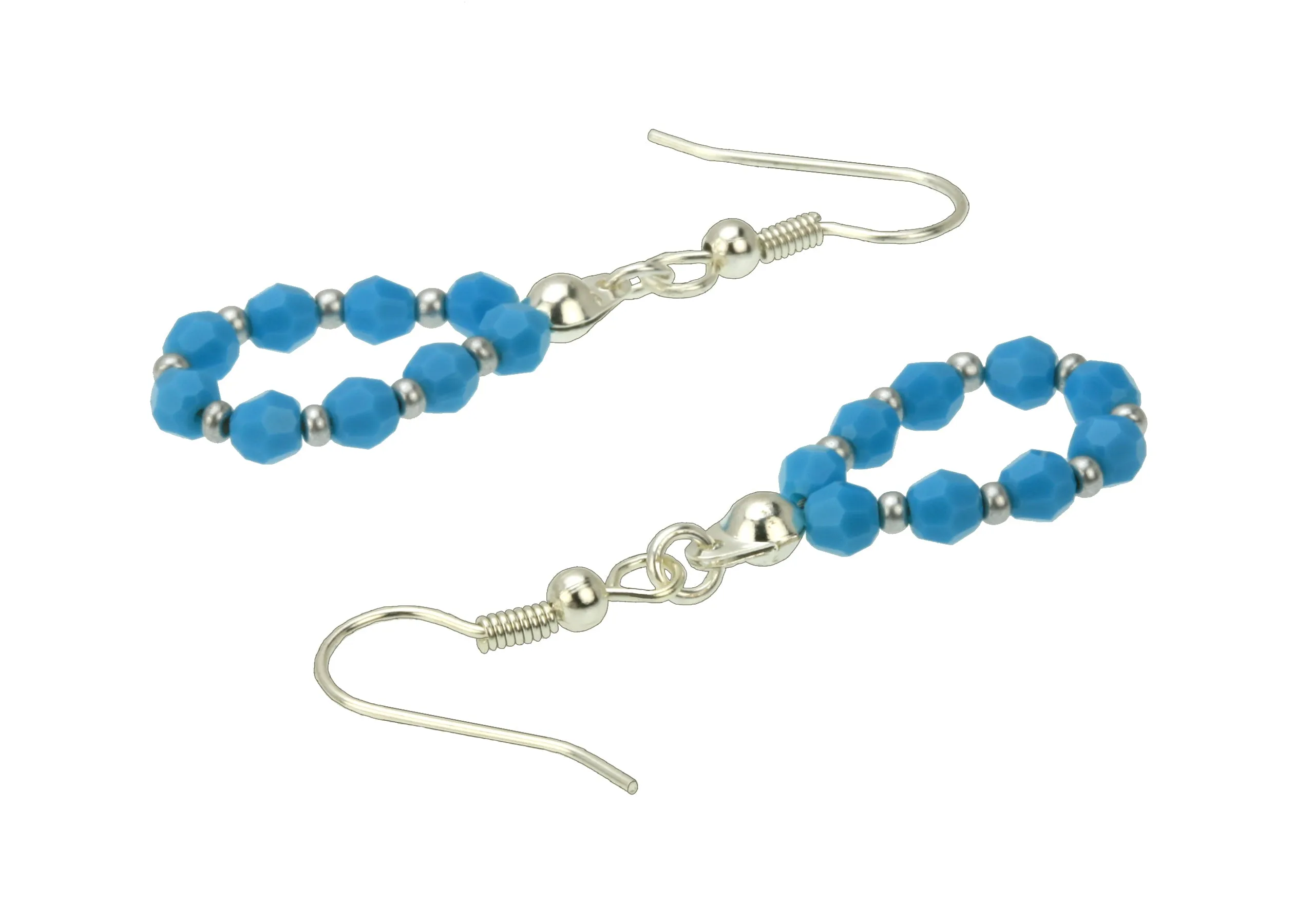 Silver December Turquoise Birthstone Earrings