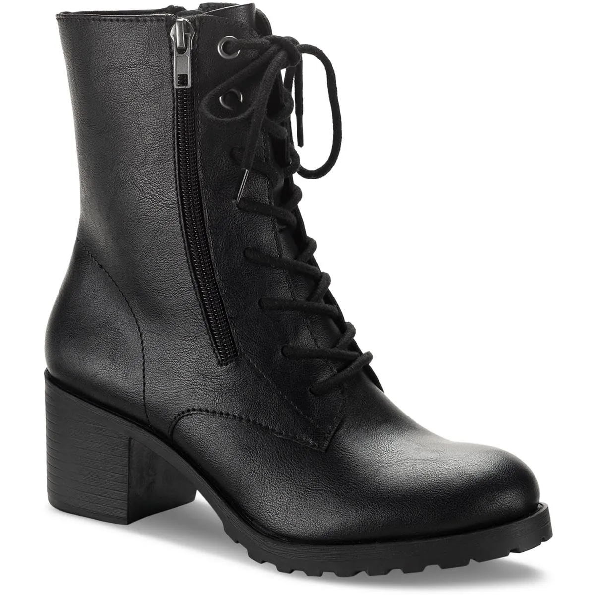 Sun   Stone Womens Sheilaa Combat & Lace-Up Boots